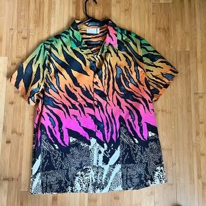Men’s ASOS Abstract Zebra Button-Up